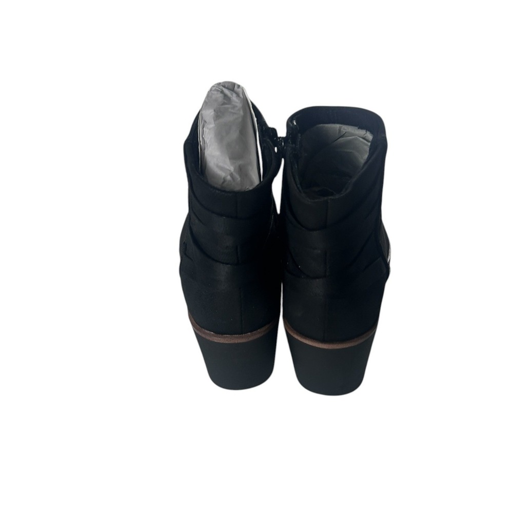 LifeStride Velocity 2.0 Black Wedge Ankle Boots Zipper Strappy Heel Size 6 - Picture 5 of 10